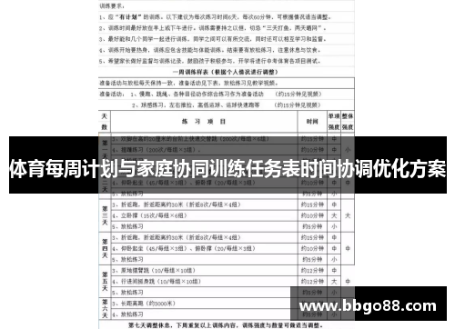 体育每周计划与家庭协同训练任务表时间协调优化方案